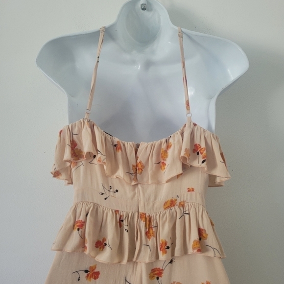 Majorelle Lolita Ruffled Mini Dress Floral Print Nude Size Medium - Picture 9 of 12